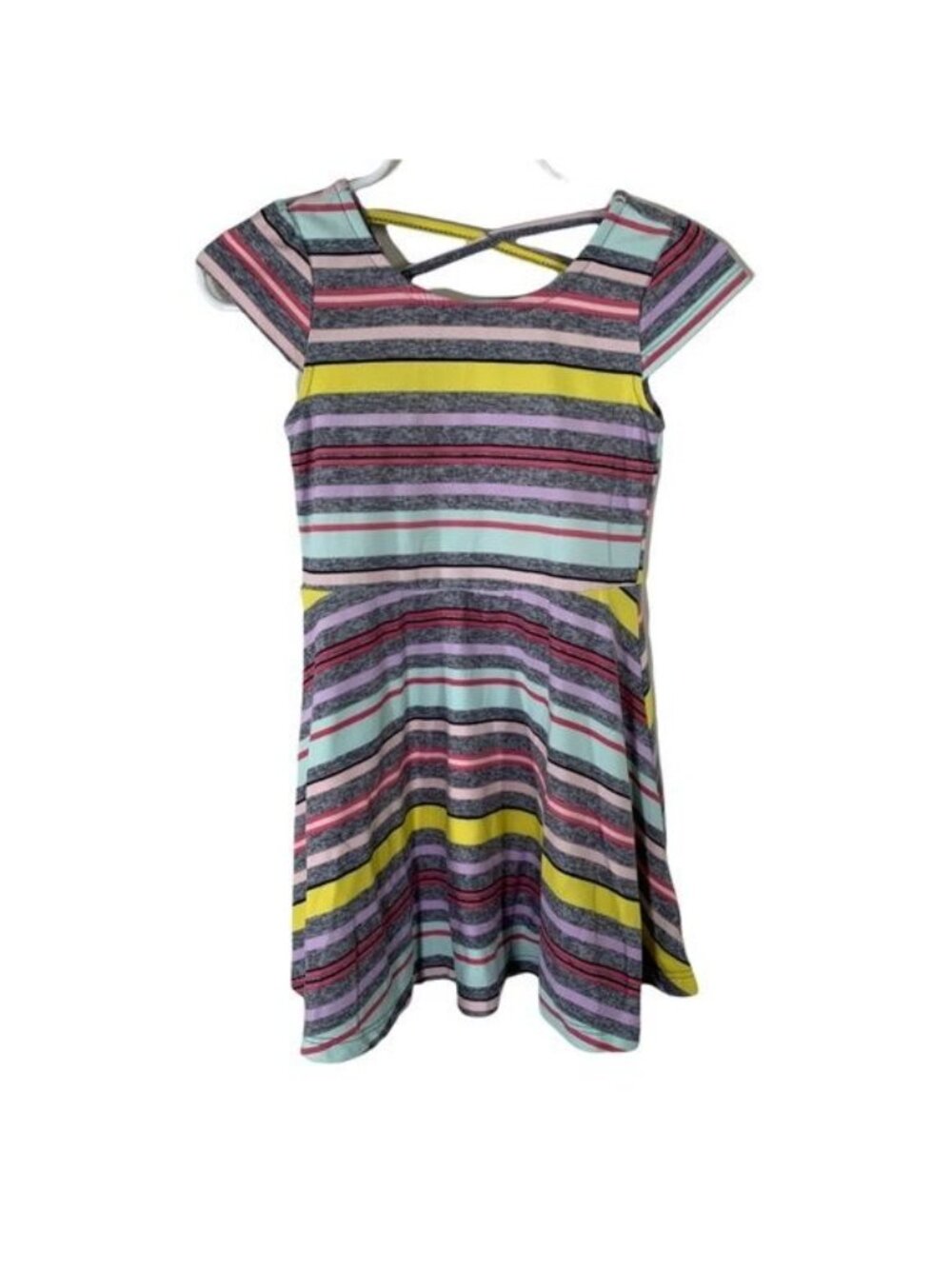 Epic Threads Baby Girls 3T Striped Fit & Flare Dress Purple Gray Casual